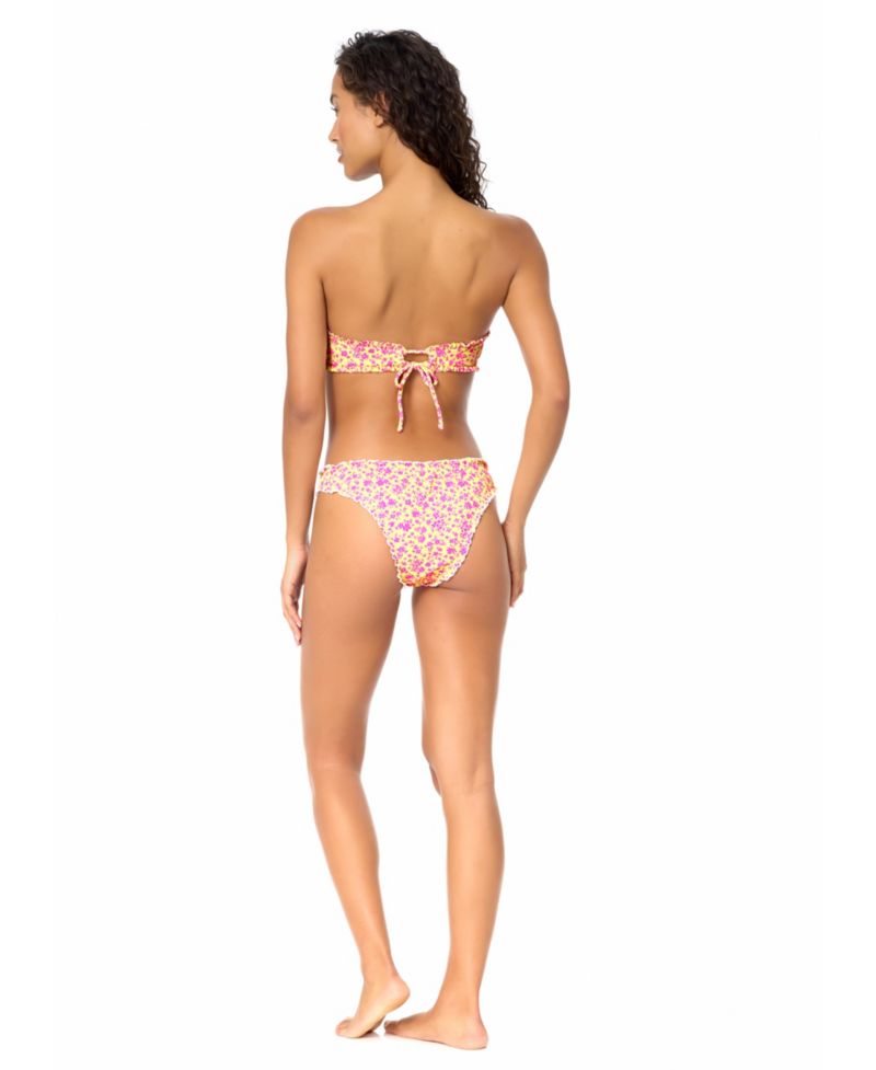 Women's Bandeau Neck Printed Swim Bikini Top and Eli Printed Pull-On Swim Bottoms