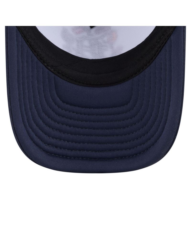 Big Boys and Girls White/Navy Detroit Tigers Food A-Frame 9FORTY Trucker Adjustable Hat