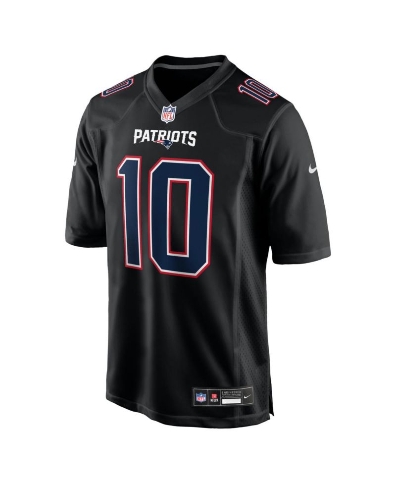 Men's Drake Maye Carbon Black New England Patriots Fashion Game Jersey