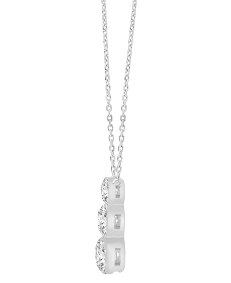 Lab-Grown Diamond 3-Stone Pendant Necklace (2 ct. t.w.) in 14k White Gold