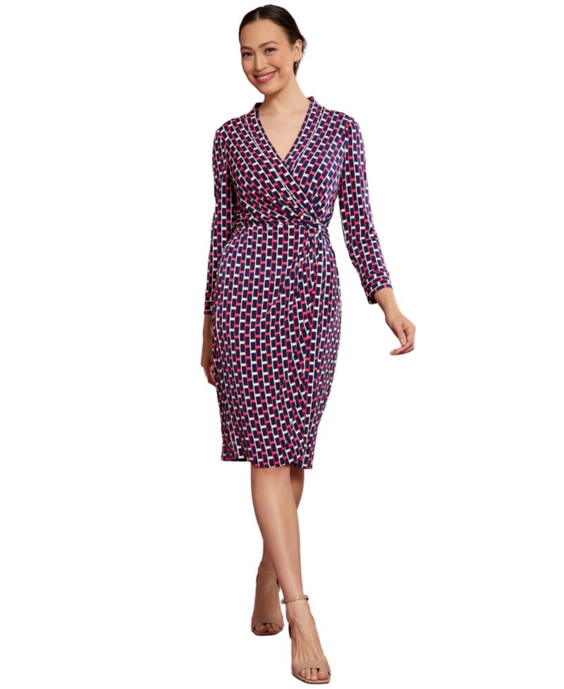 Petite Faux Wrap Midi Dress