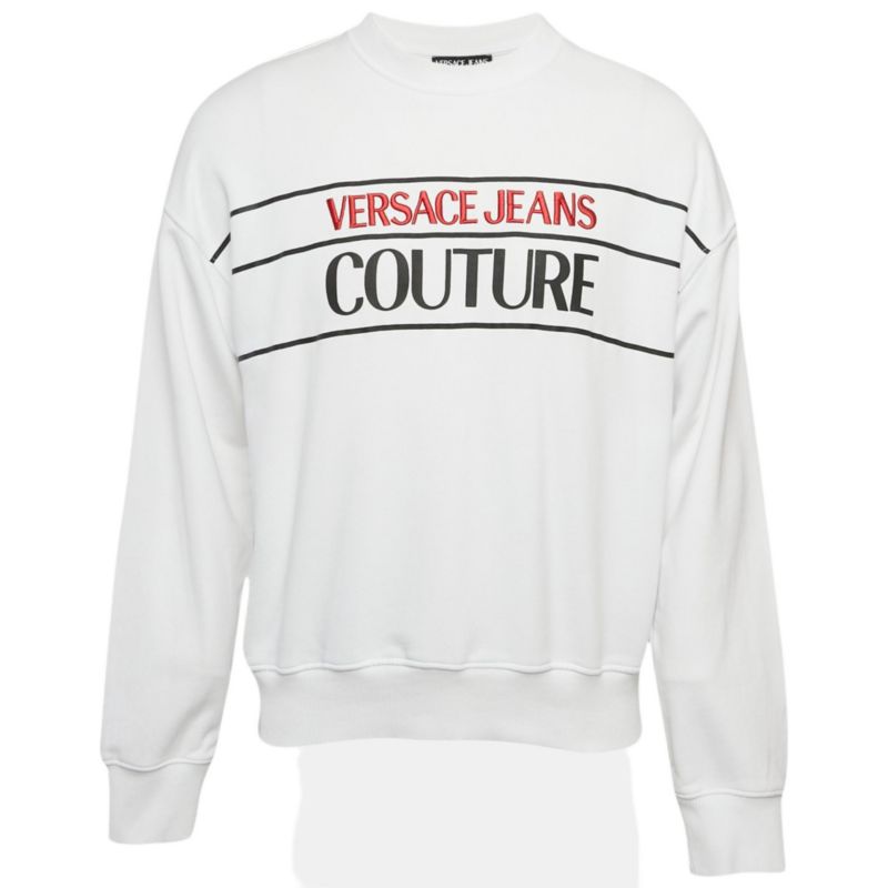 Men's Jeans Couture White Logo Embroidery Cotton Sweatshirt
