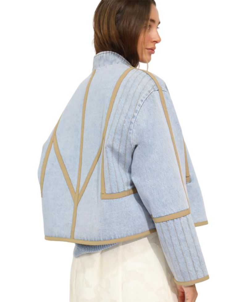 Women's Free And Forward Quilted Denim Jacket