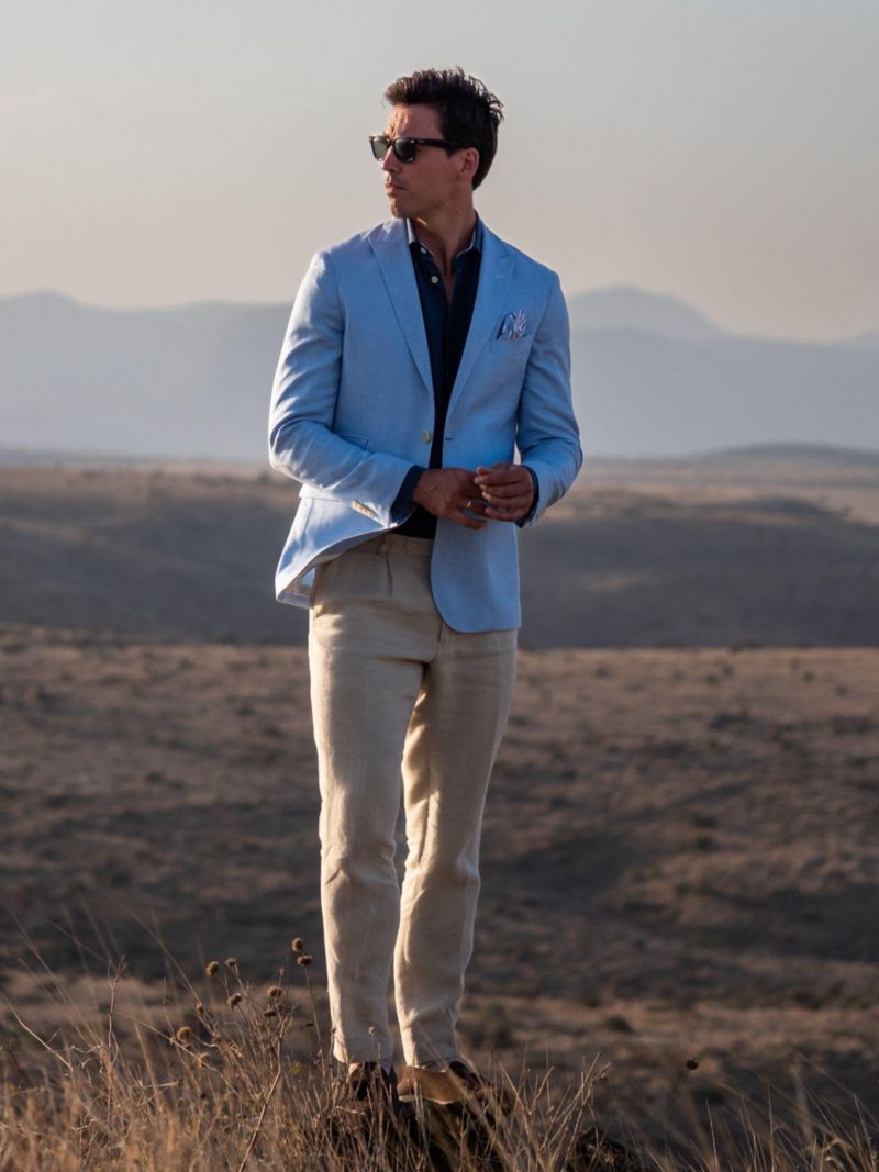 Men's Tailored Linen Blend Blazer