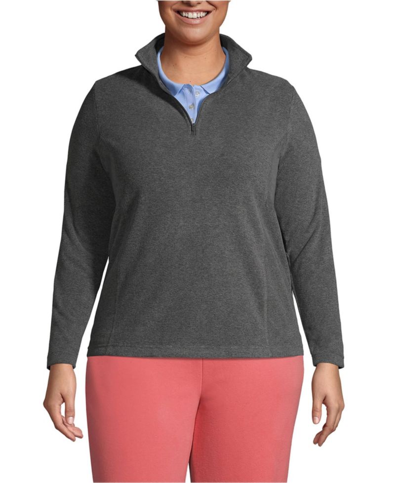 Plus Size Thermacheck 100 Fleece Quarter Zip Pullover Top
