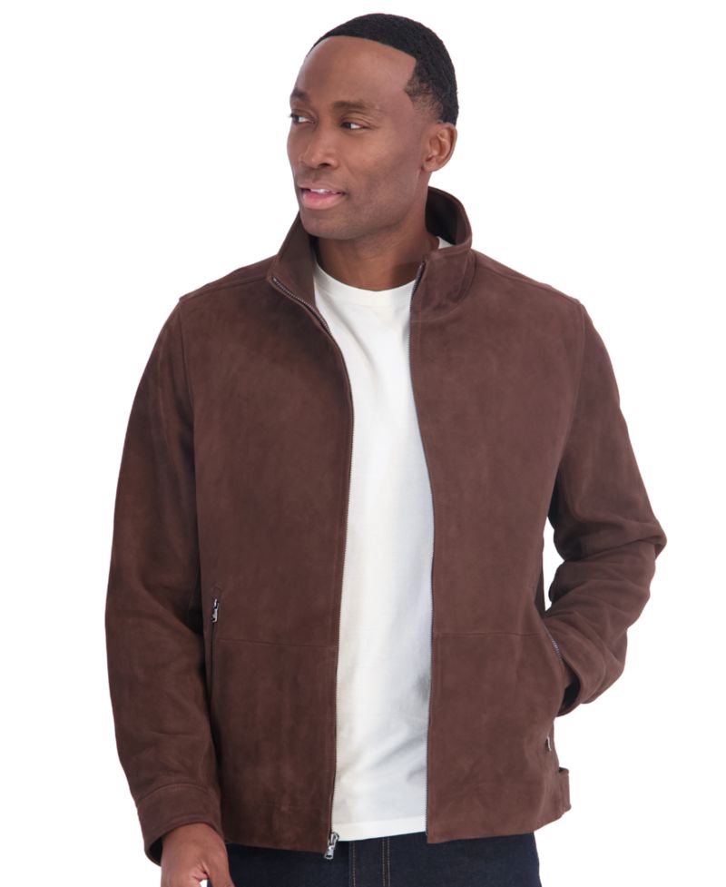Men's Suede Stand Collar Hipster Jacket