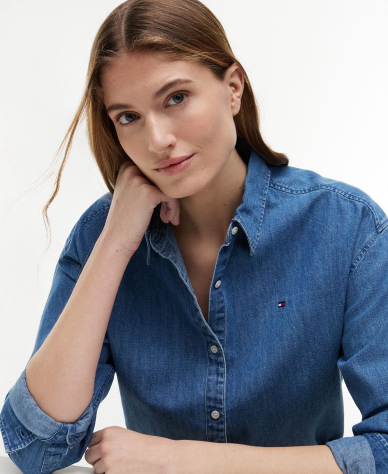Women's Boxy-Fit Denim Shirt