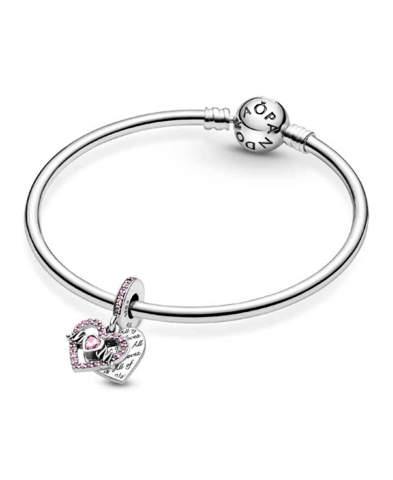 Mixed Stone Heart Mom Dangle Charm