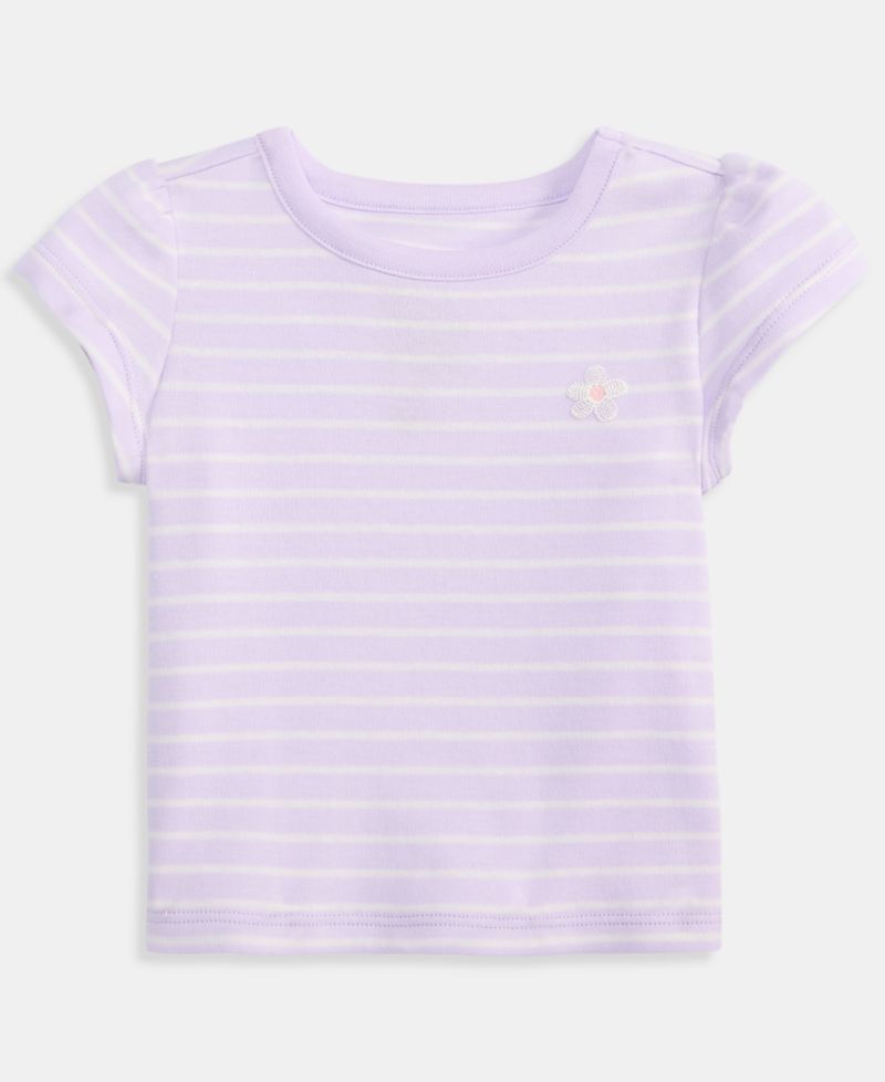 Baby Girls' 3M-24M Mix and Match Stripe Flower T-Shirt