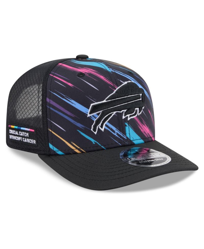 Men's Black Buffalo Bills 2026 NFL Cruical Catch 9SEVENTY Adjustable Trucker Hat