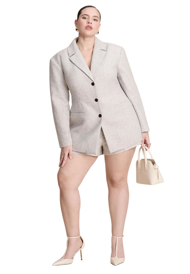 Women's Highwaist Wool Blend Mini Suiting Short