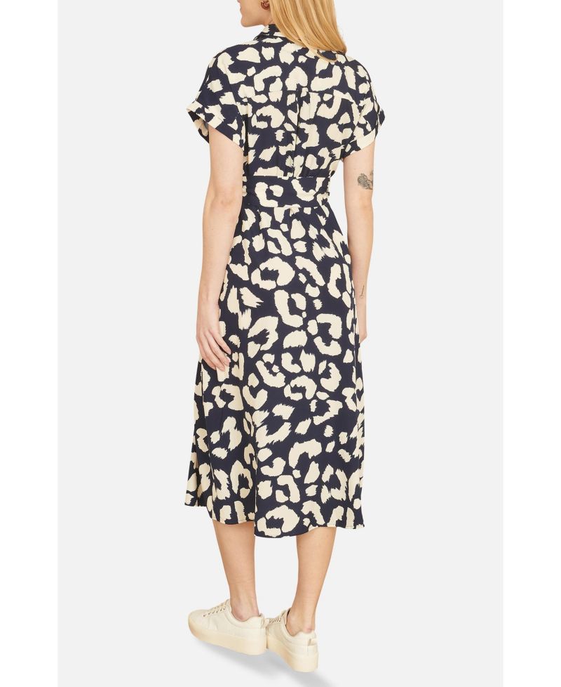 Women's Abstract Animal Print Relaxed Midi Dress