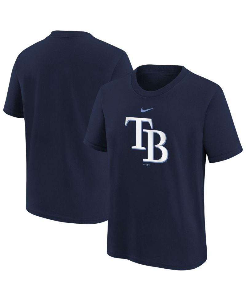 Big Boys and Girls Navy Tampa Bay Rays Large Logo T-Shirt