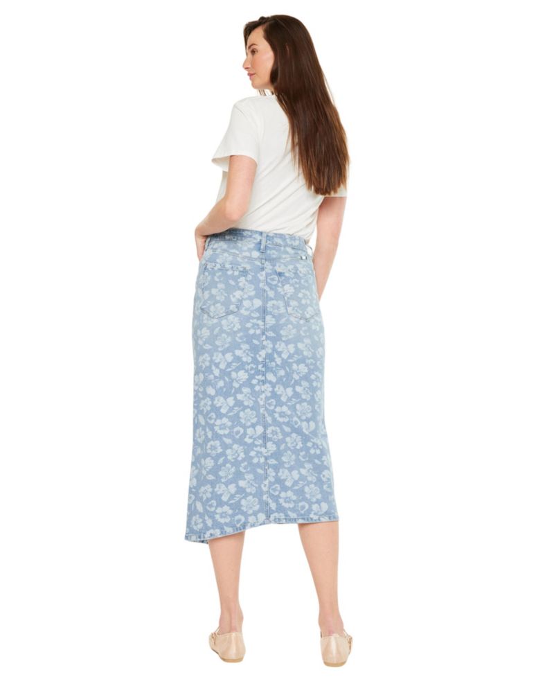 Women's Hibiscus High Rise Midi Skirt