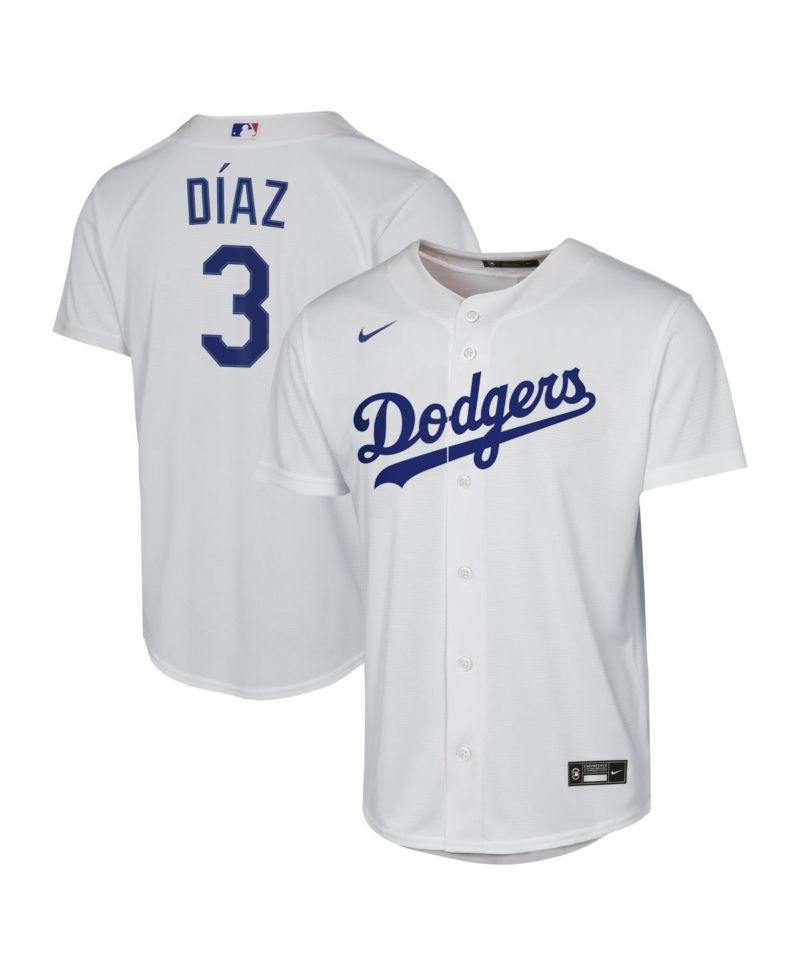 Big Boys and Girls Edwin Díaz White Los Angeles Dodgers Baseline Jersey