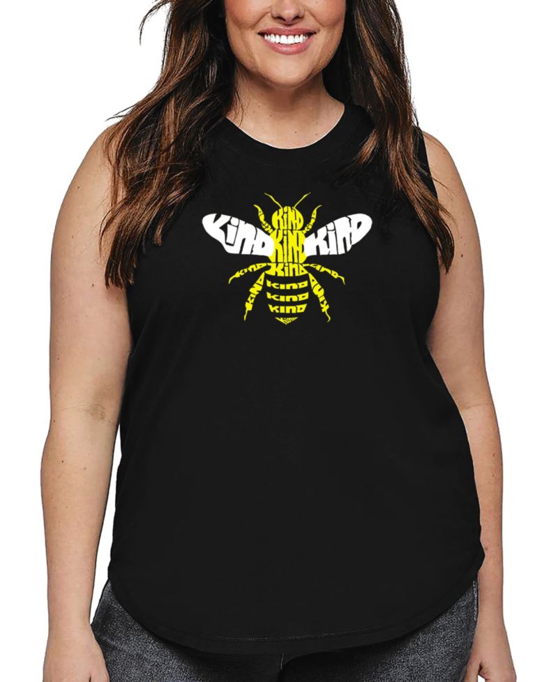 Plus Size Bee Kind Word Art Tank Top