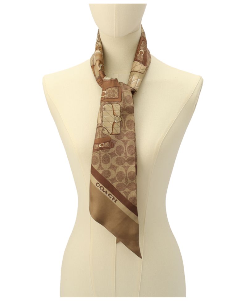 Stacked Tabby Bags Print Silk Skinny Scarf