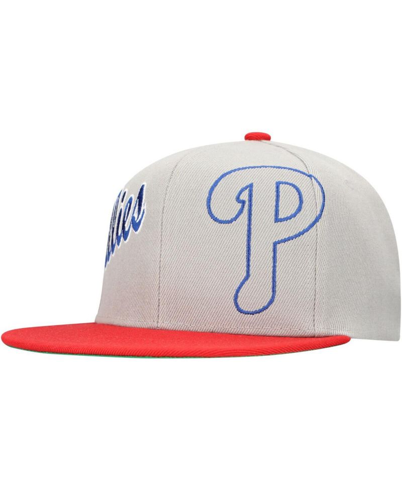 Men's Gray Philadelphia Phillies Knock Out Panel Snapback Hat