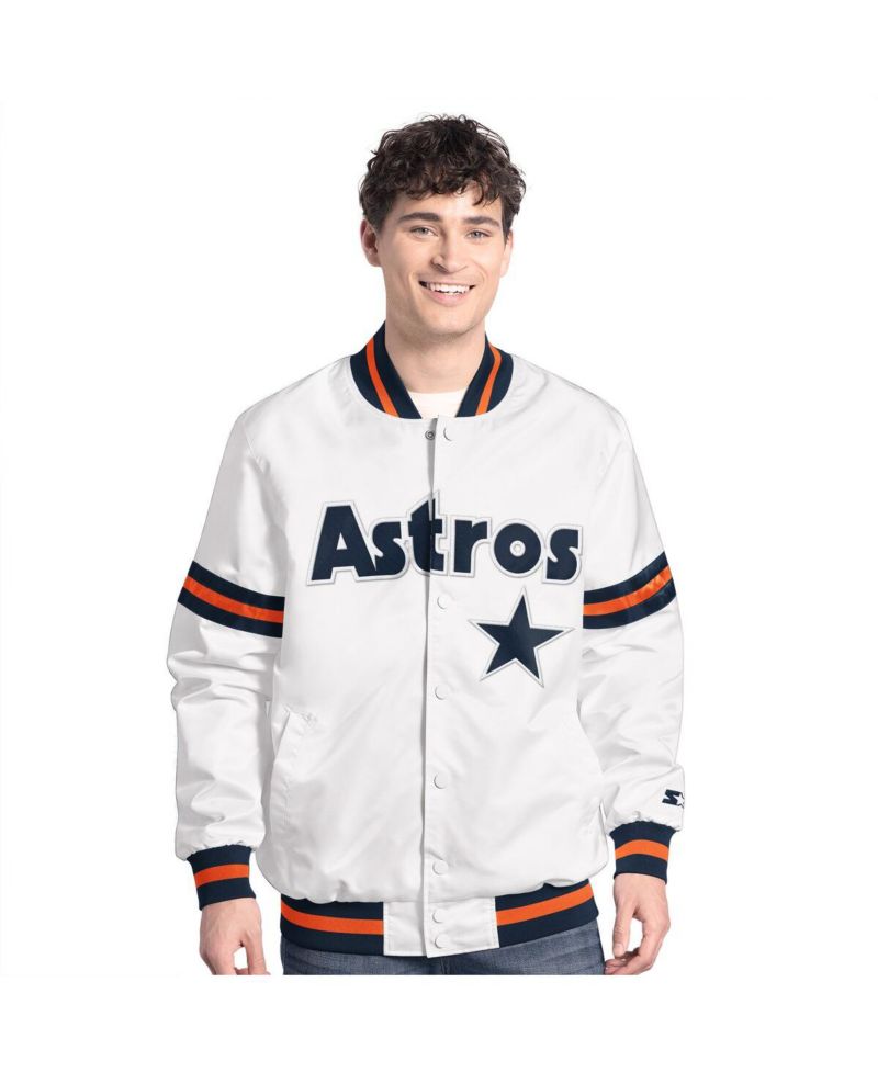 Men's White Houston Astros Cooperstown Scout Full-Snap Varsity Jacket