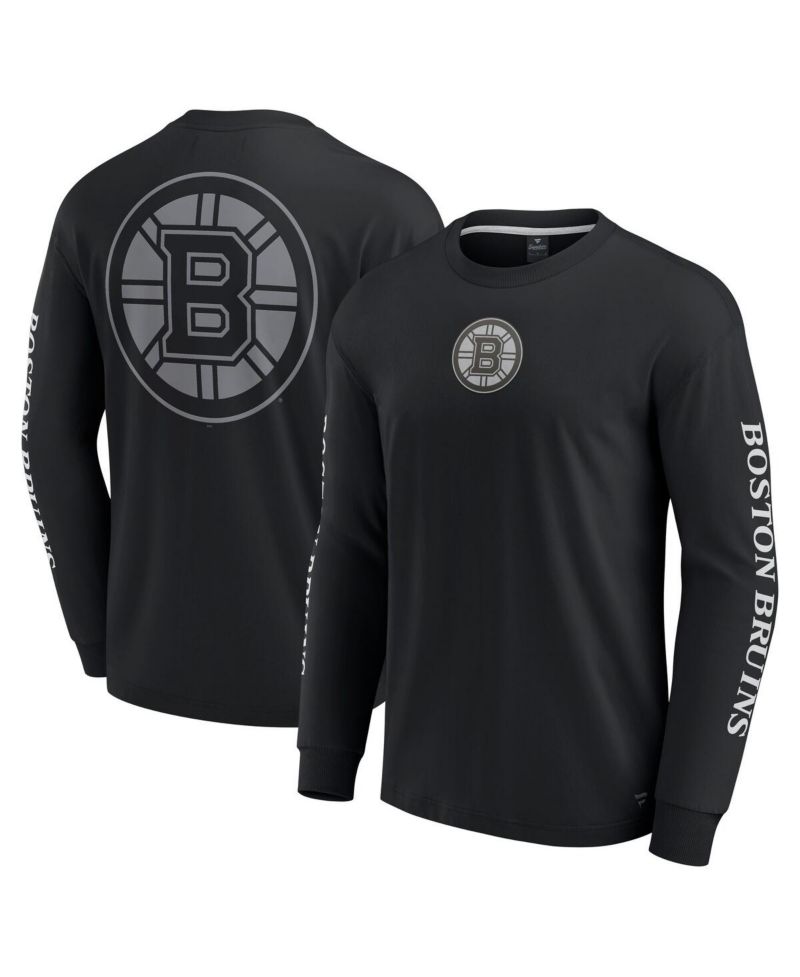 Men's Black Boston Bruins Elements Strive Long Sleeve T-Shirt