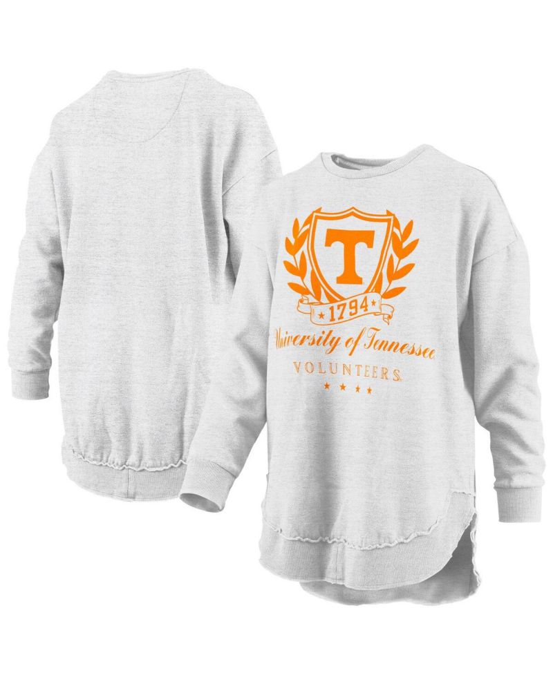 Women's Heather Gray Tennessee Volunteers Field Day M&eacute;lange Poncho Pullover Sweatshirt