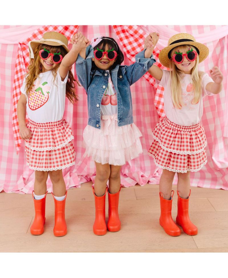 Big Girls Cherry Sequin Patch Denim Jacket