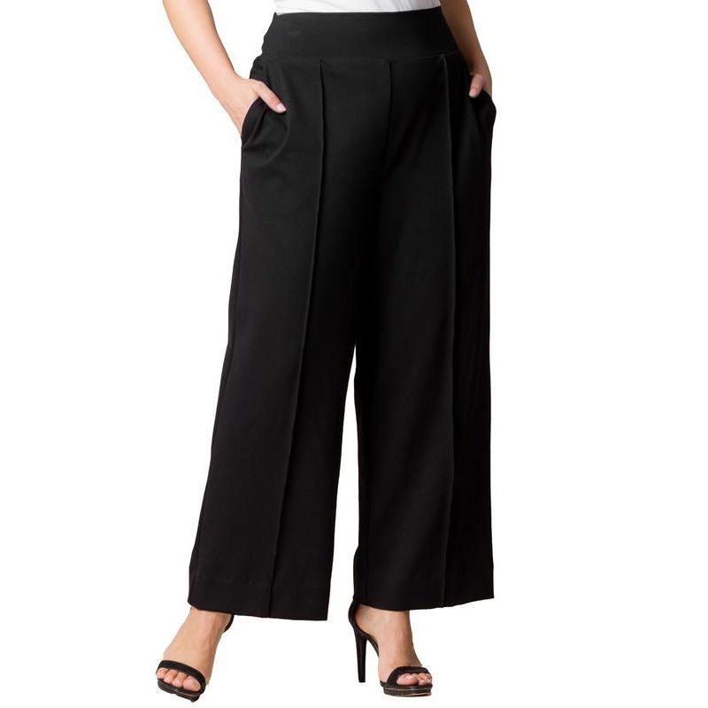 Plus Size Polished Ponte Wide Leg Pants