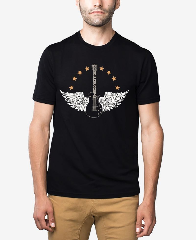 Men's Cotton/Poly Blend Word Art T-Shirt - Female Country Singers Guitar