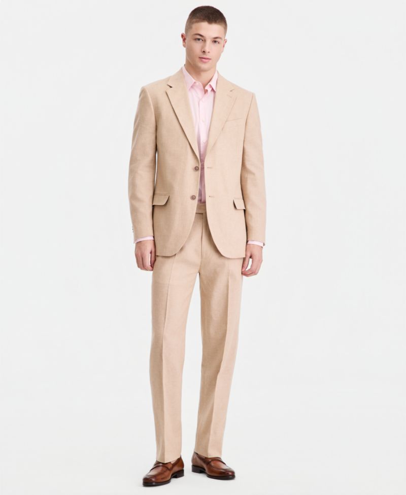 Men's Modern-Fit Cotton & Linen 2-Piece Suit