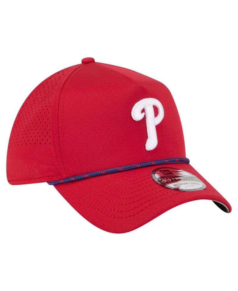 Men's Red Philadelphia Phillies 39THIRTY A-Frame Perforated Flex Hat