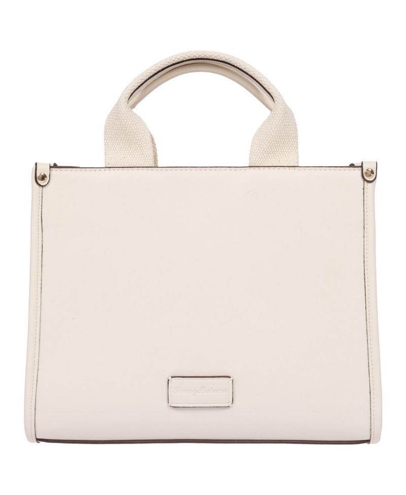 Darcy Leaf Motif Medium Tote – Embossed PU Convertible Top Handle and Crossbody Bag