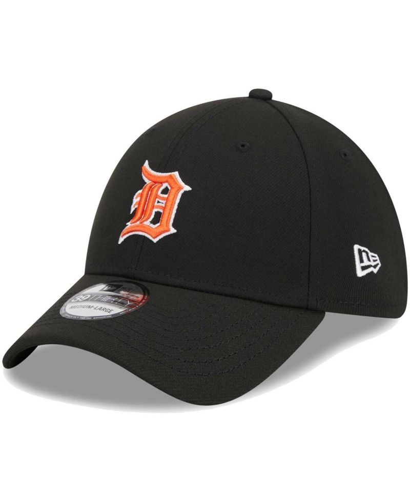 Men's Black Detroit Tigers Logo 39THIRTY Flex Hat
