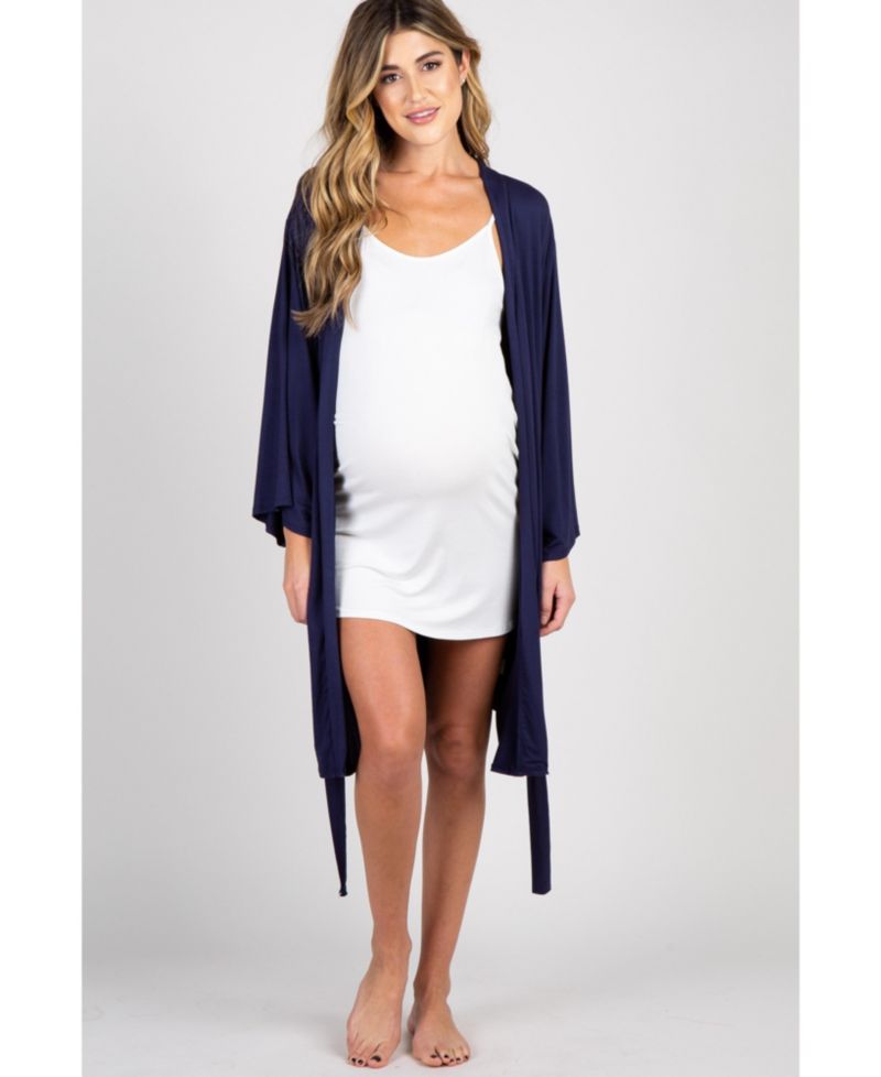 Women's Navy Blue Delivery/Nursing Robe