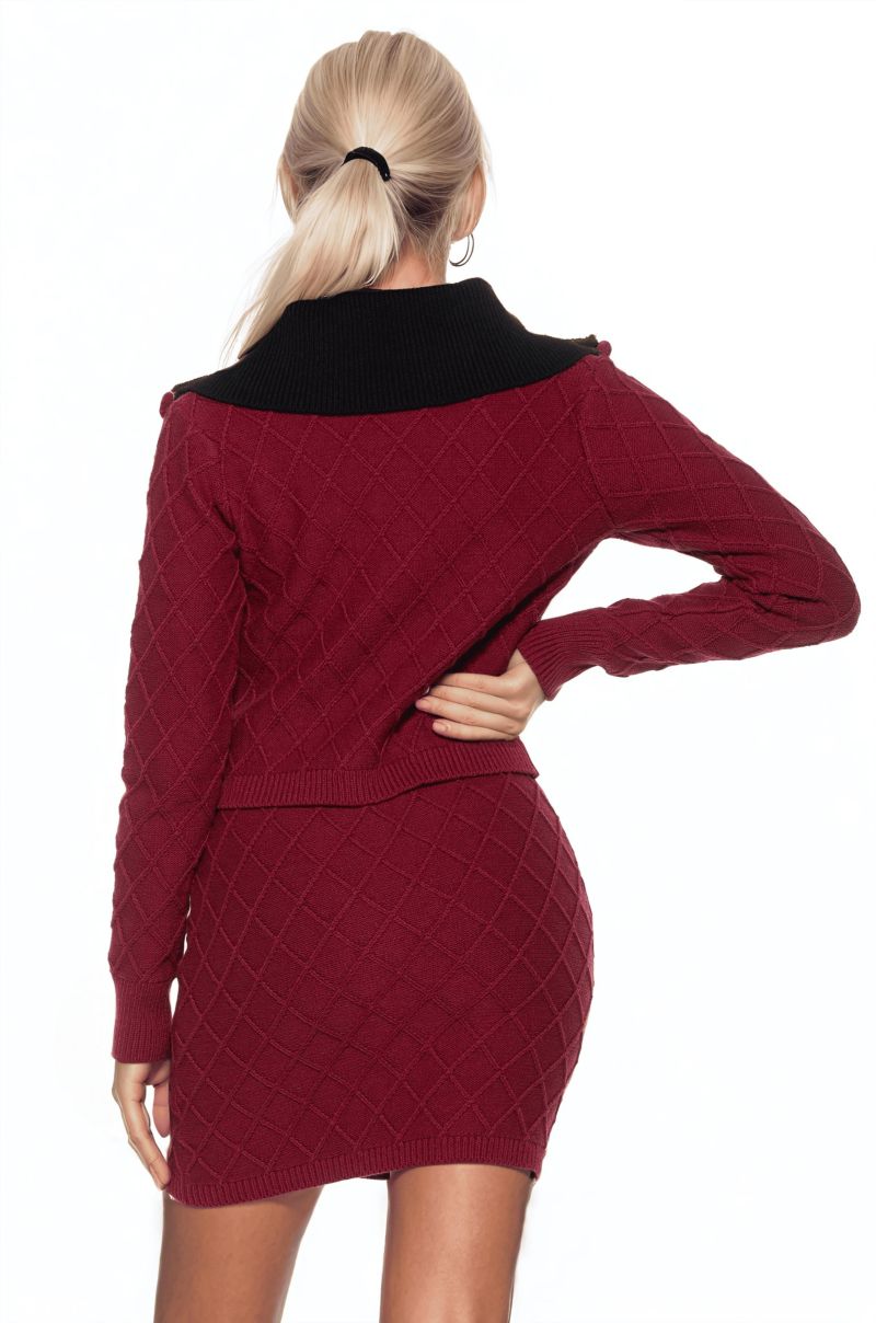 Women's Alina Fully Knit Cardigan with Contrast Collar