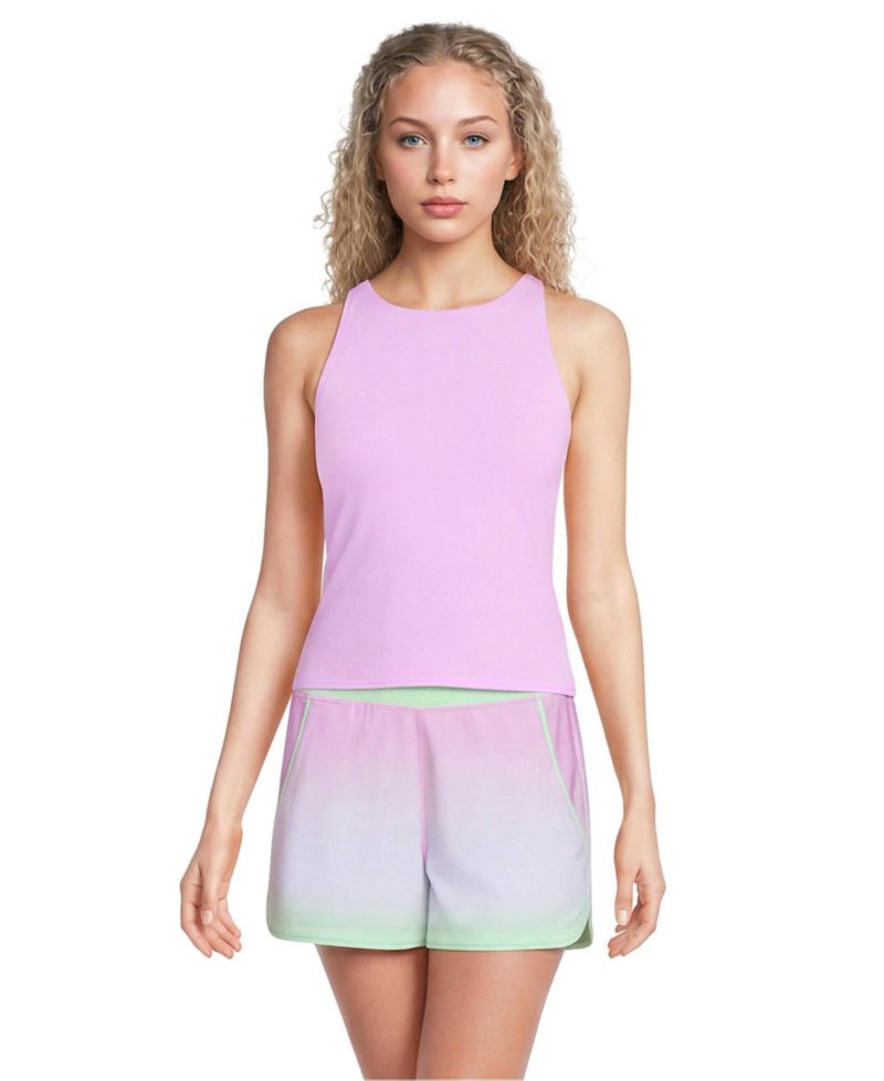Women's D-Cup Tugless High Neck Strappy Back Tankini Swimsuit Top