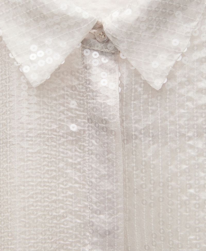 Women's Semi-Transparent Sequined Shirt