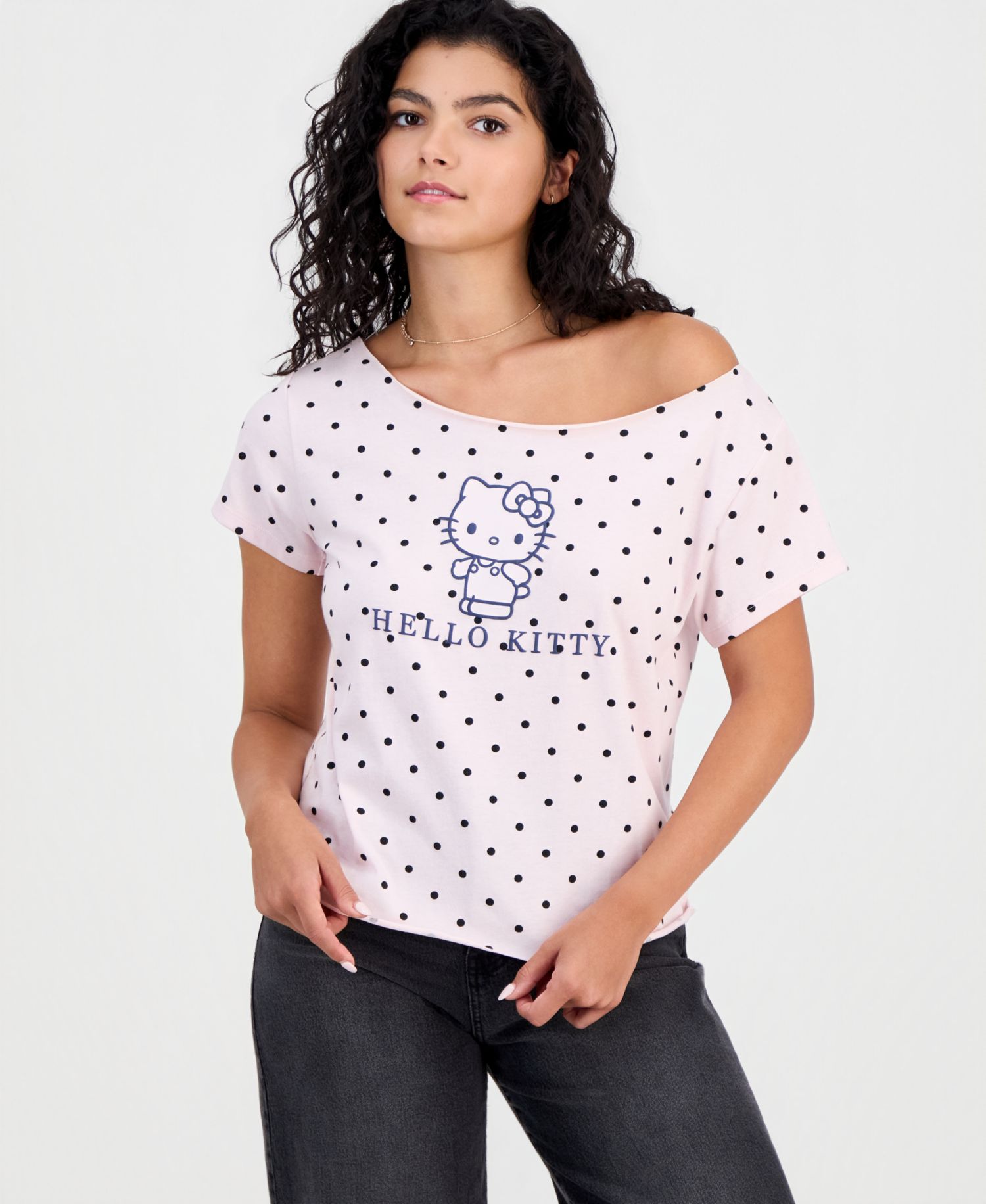 Футболка с открытыми плечами Hello Kitty для юниорок