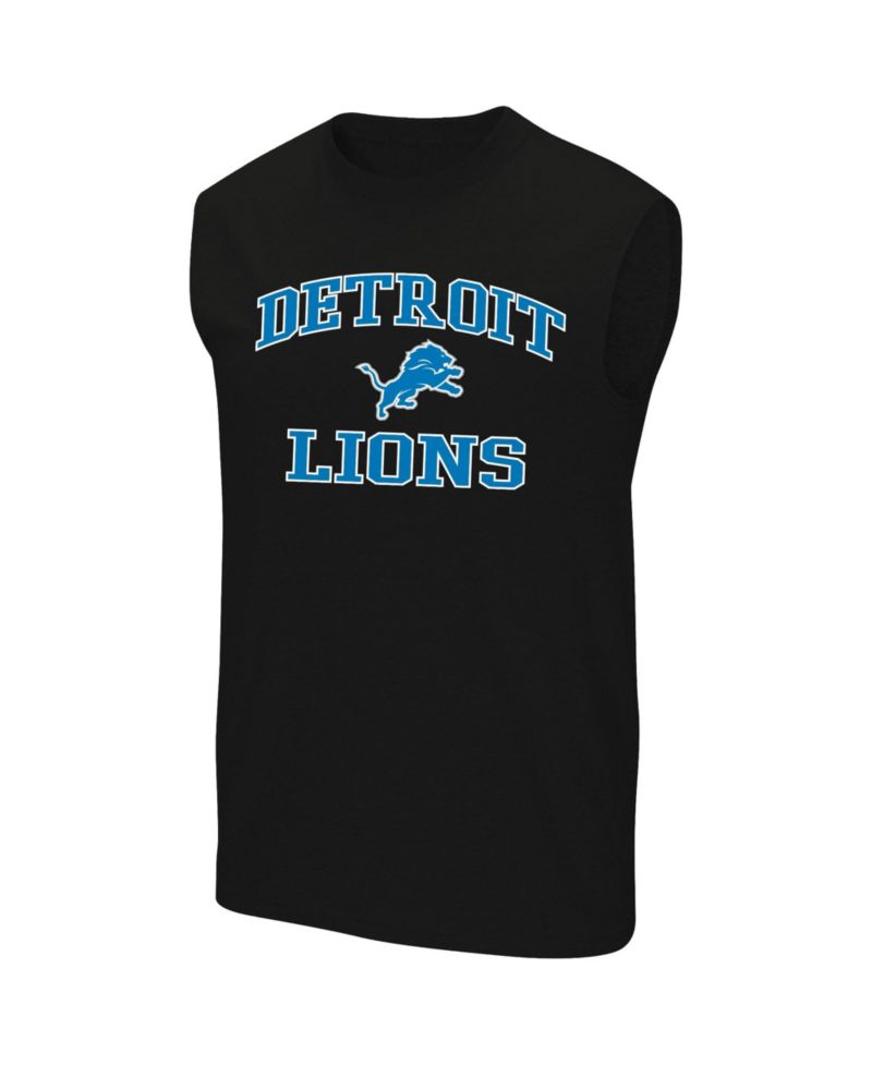 Men's Black Detroit Lions Big & Tall Hart & Soul Muscle Tank Top