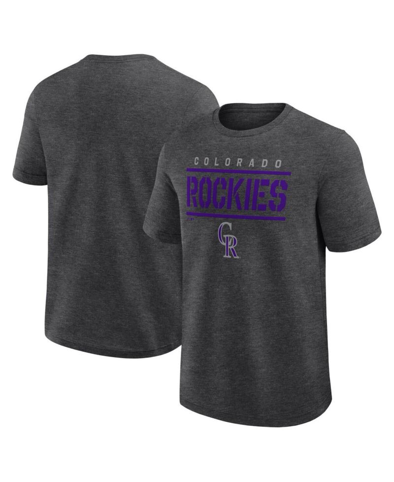 Men's Heather Charcoal Colorado Rockies Top Notch T-Shirt