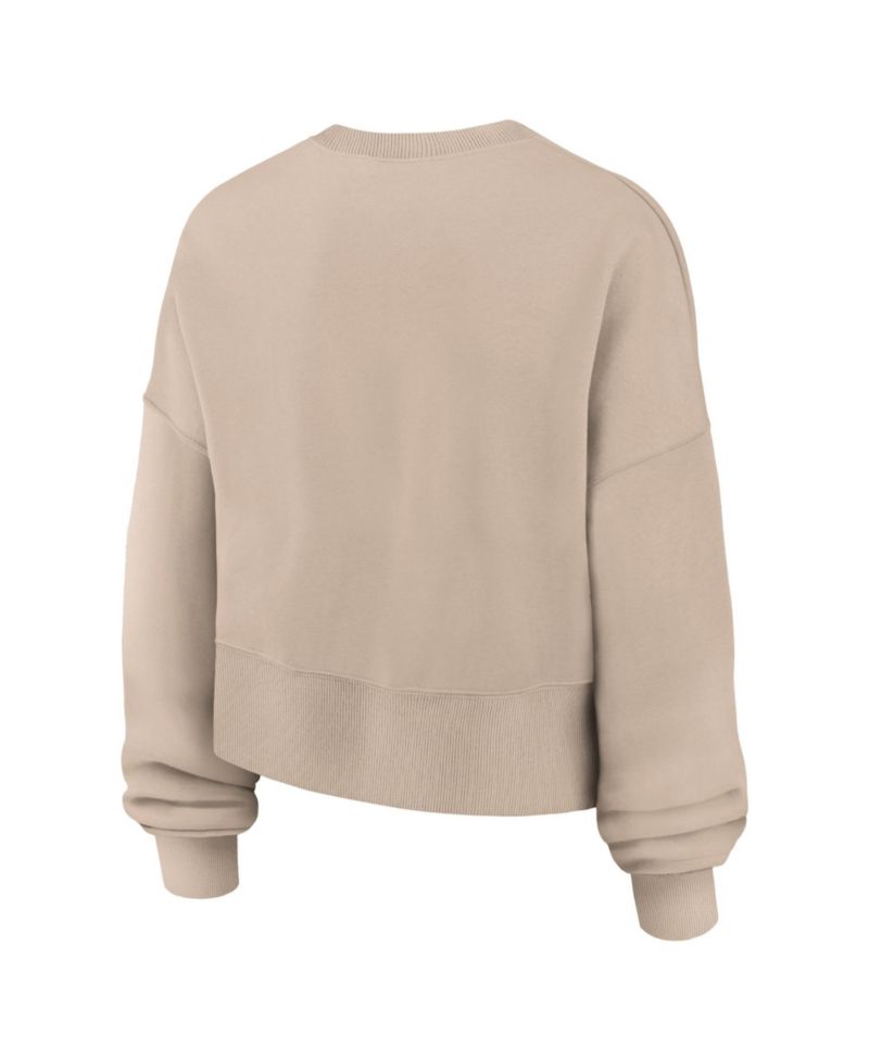Women's Tan Auburn Tigers Neutral Stance Collection Oversized Phoenix Fleece Sweatshirt