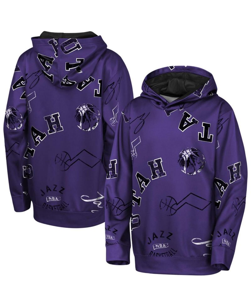 Big Boys and Girls Purple Utah Jazz Moving Violation Hoodie