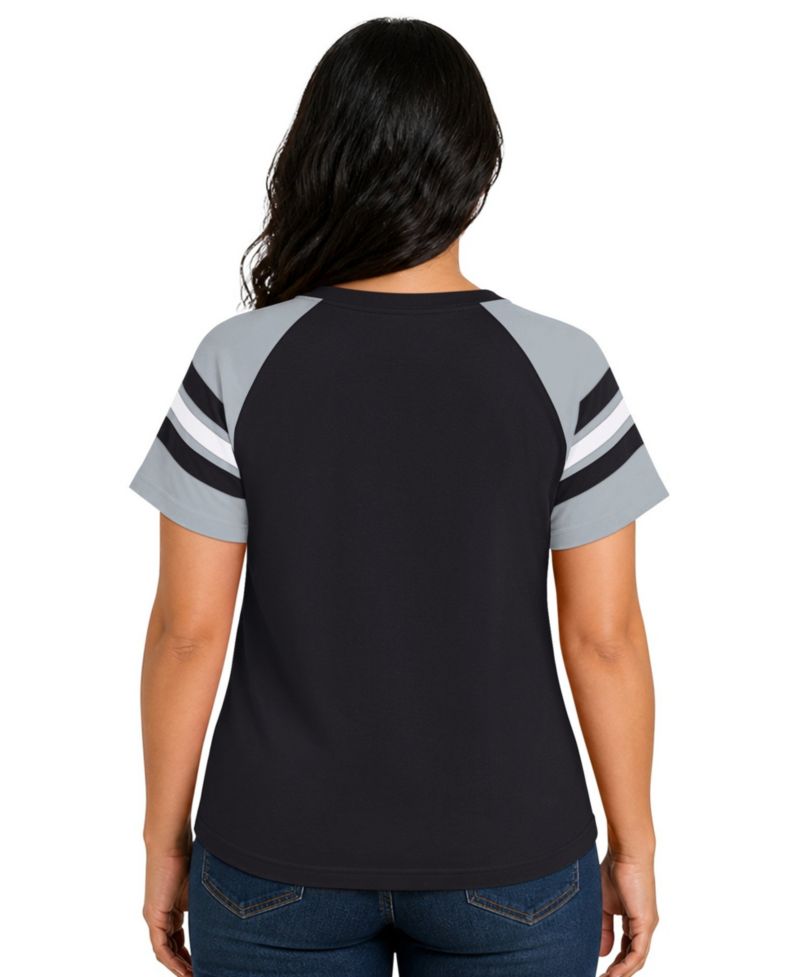 Plus Size Las Vegas Raiders Game On Notch Neck Raglan T-Shirt