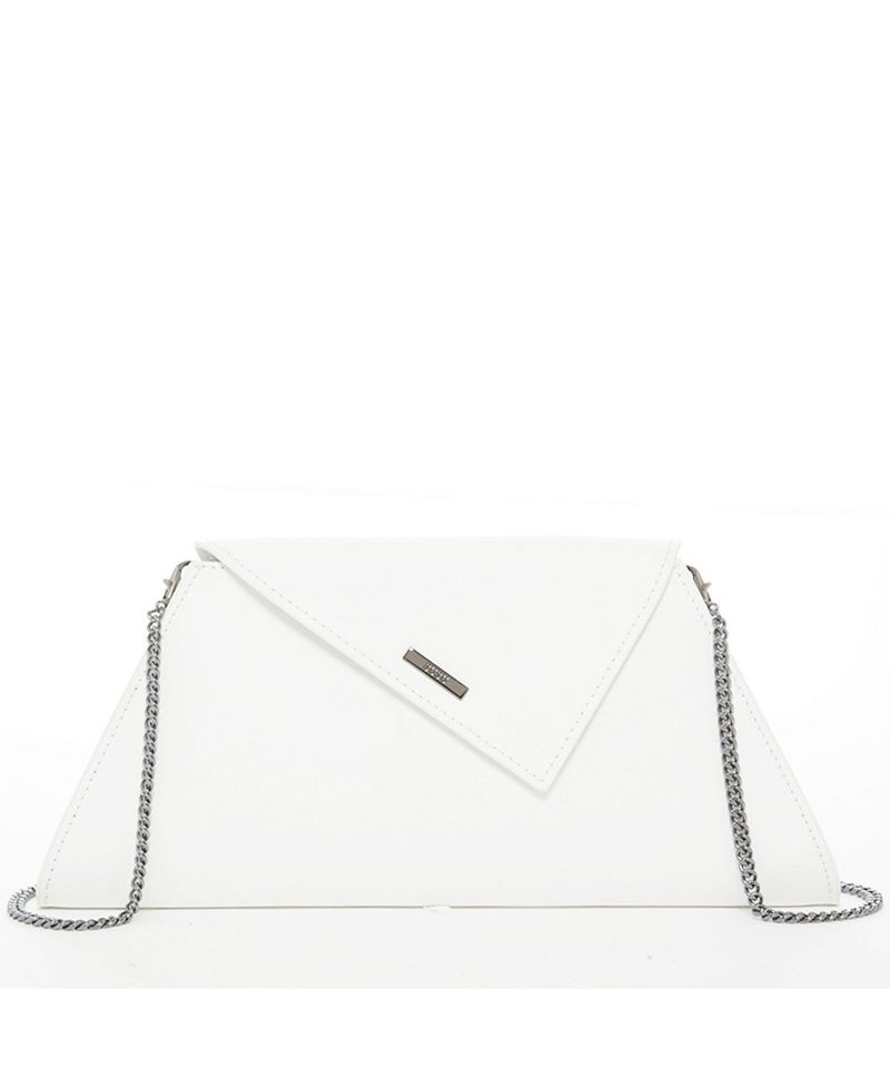 White Purse Saffiano Leather Clutch Bag Crossbody Evening Purse Unique Women's Handbag
