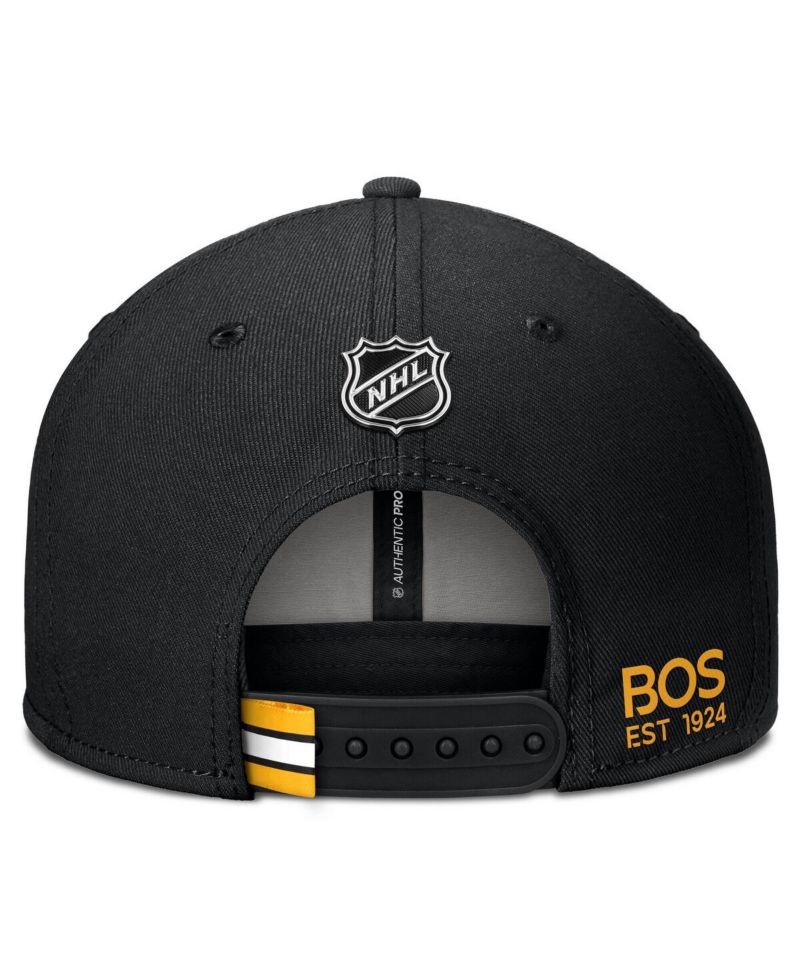 Men's Black Boston Bruins Authentic Pro Prime Snapback Hat