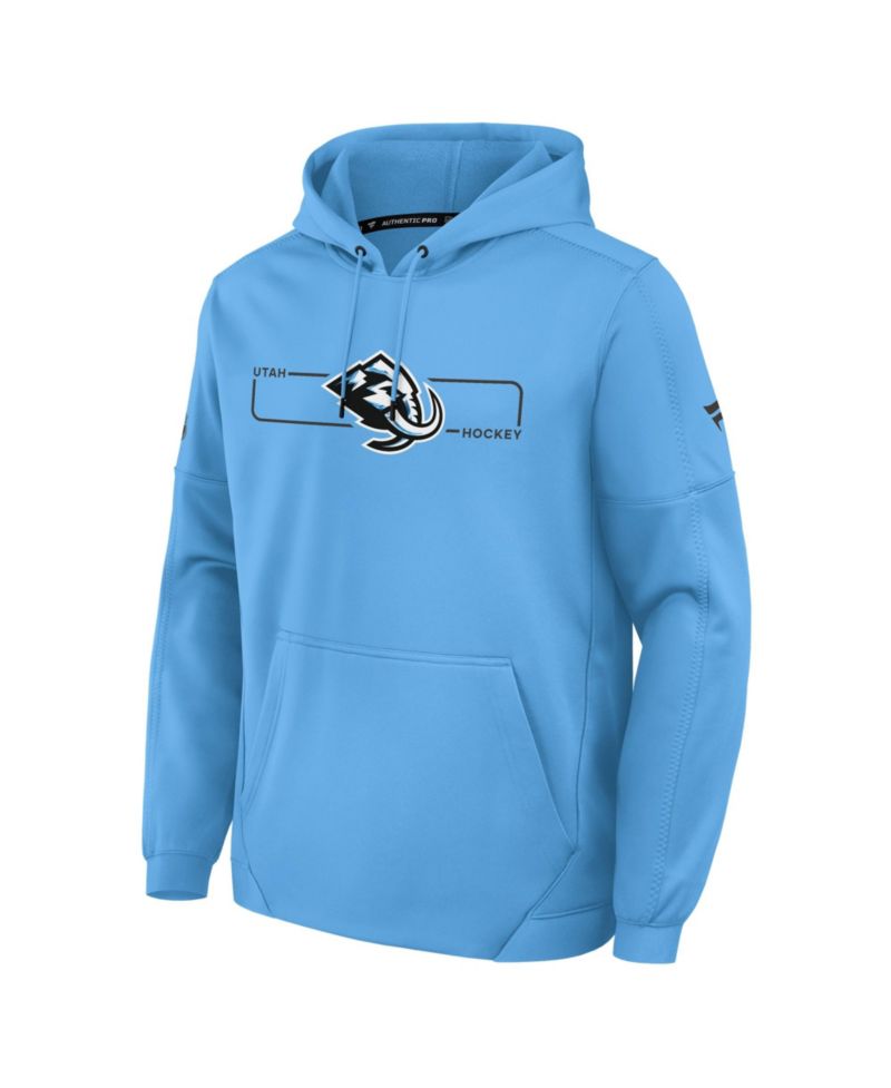 Men's Light Blue Utah Mammoth Authentic Pro Rink Fleece Pullover Hoodie