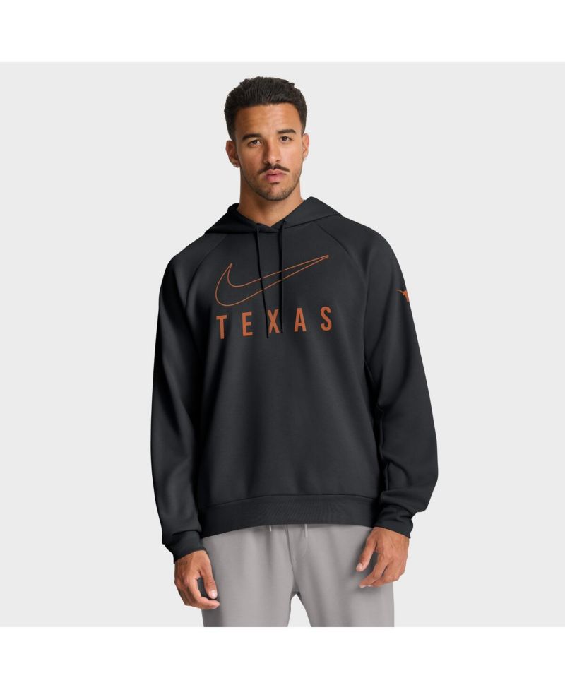 Men's Black Texas Longhorns Premium Raglan Performance Pullover Hoodie