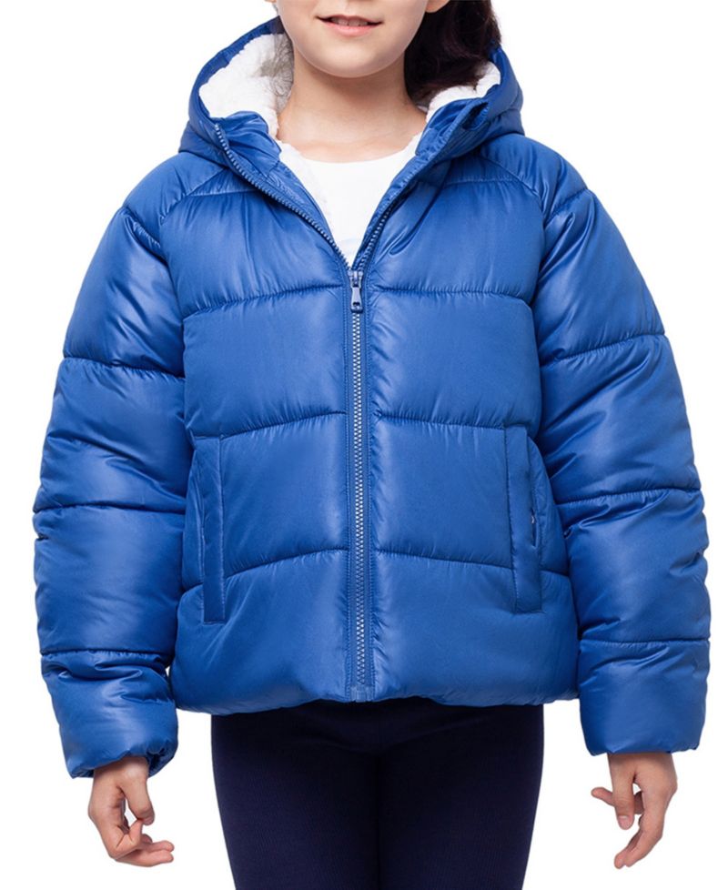 Girls Heavyweight Puffer Jacket Sherpa Lined Bubble Coat
