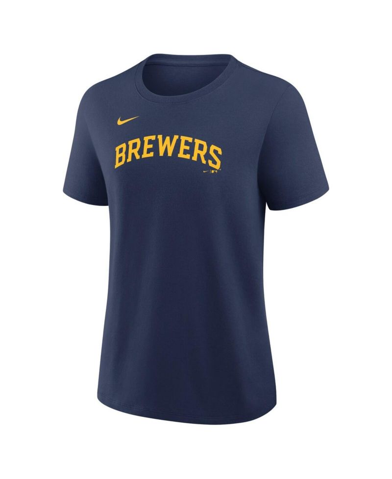 Women's Christian Yelich Navy Milwaukee Brewers Name and Number T-Shirt