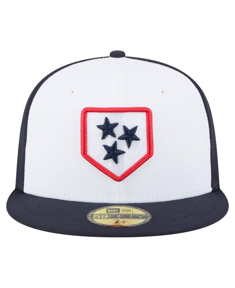 Men's White/Black Nashville Sounds Authentic Collection 59FIFTY Fitted Hat