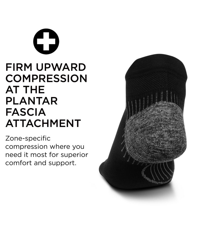Men's Plantar Fasciitis Relief Sock Light Cushion No Show Tab - Targeted Compression Sock for Men - Large